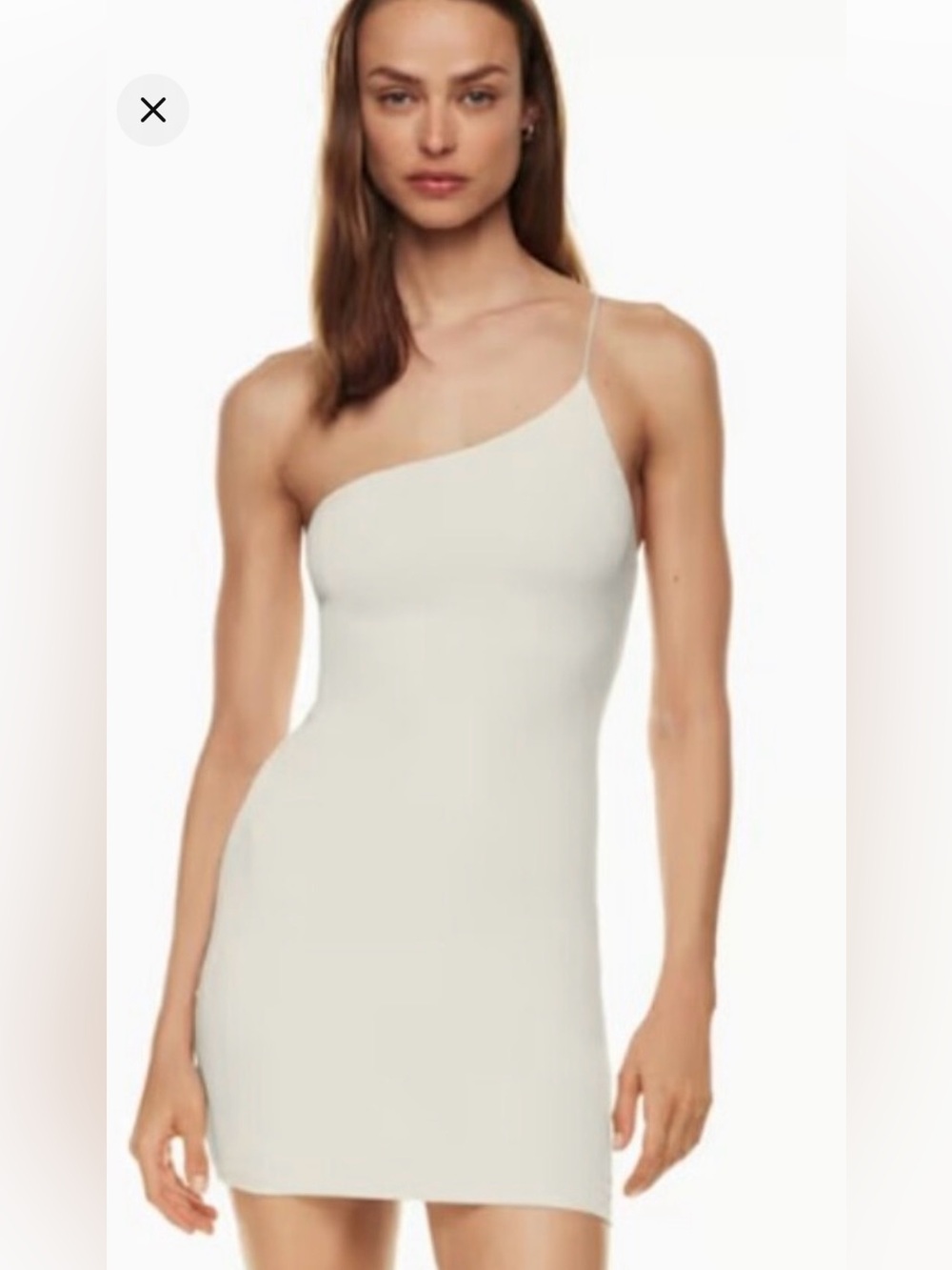 Babaton Contour One-Shoulder Matt Pearl Mini Dress